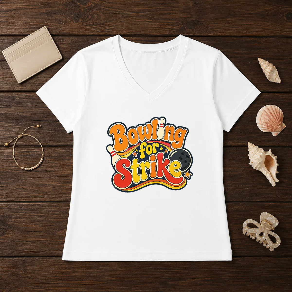 Funny Bowling For Strike Groovy Retro Shirt - Image 2