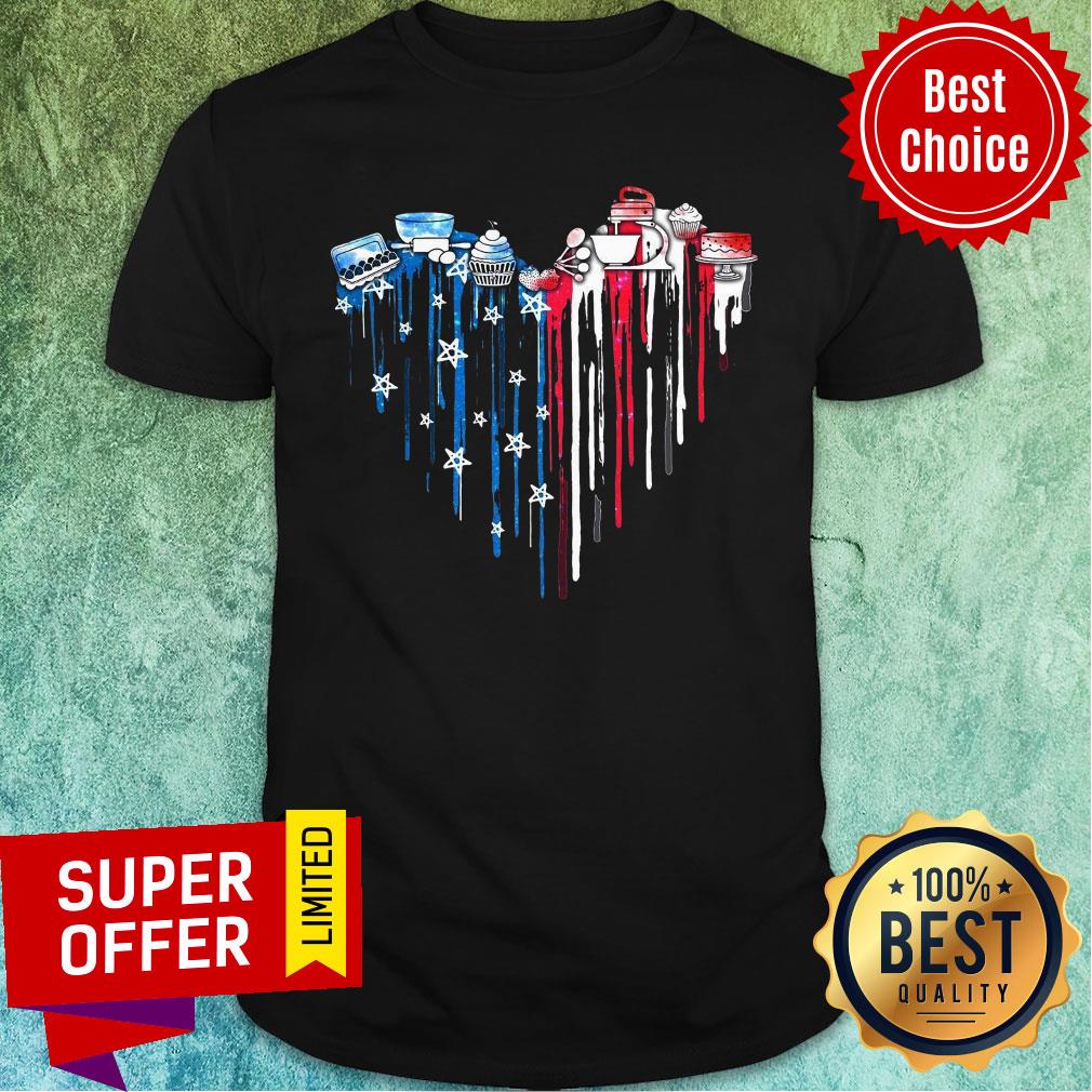 Heart American Flag Baking Shirt