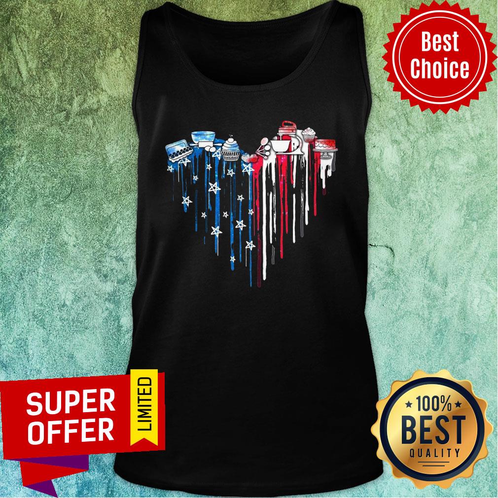 Heart American Flag Baking Shirt - Image 3