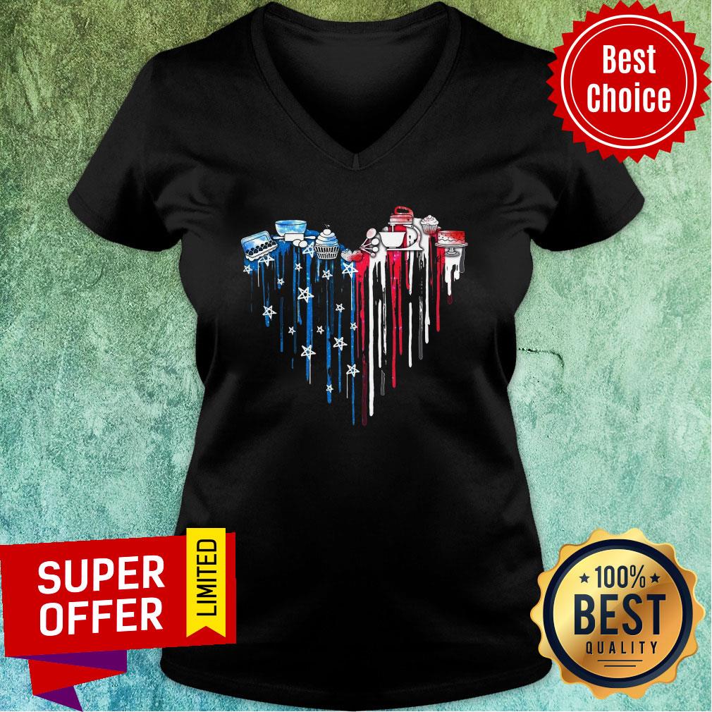 Heart American Flag Baking Shirt - Image 2