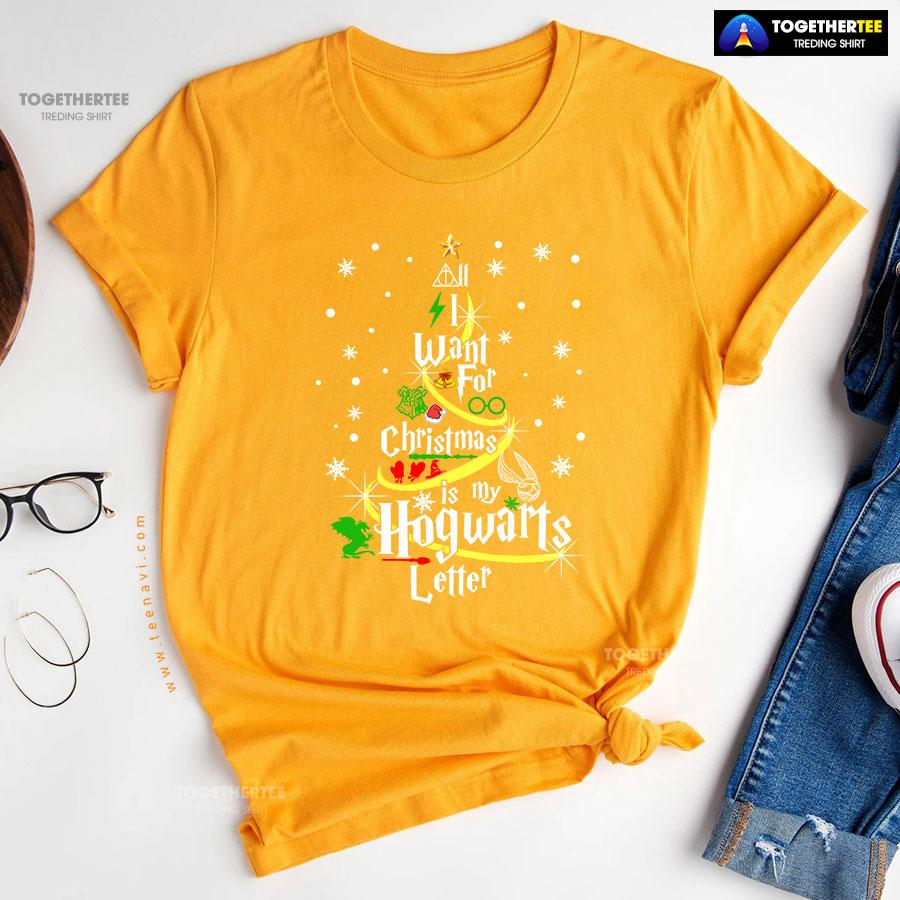 All I Want For Christmas Is My Hogwarts Letter Harry Potter T-Shirt - Image 12