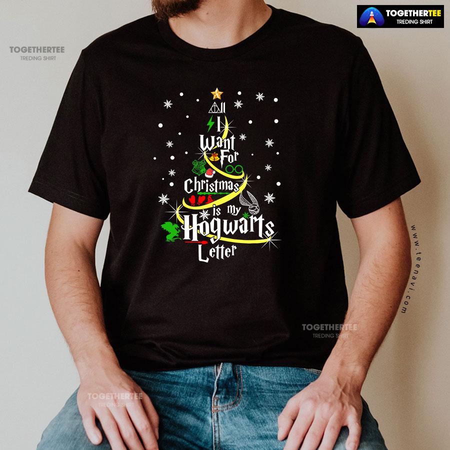 All I Want For Christmas Is My Hogwarts Letter Harry Potter T-Shirt - Image 3