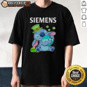 Awesome Stitch Hug Siemens Logo St. Patrick's Day T-Shirt