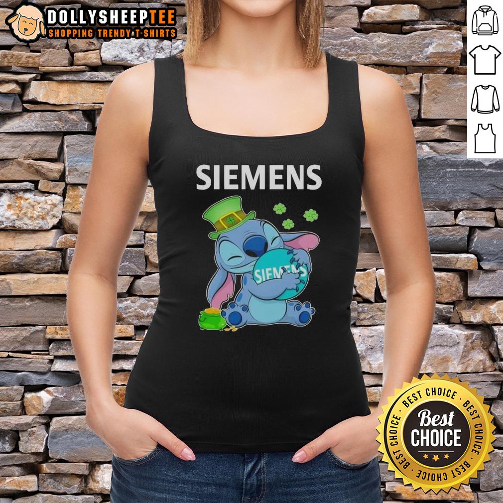 Awesome Stitch Hug Siemens Logo St. Patrick's Day T-Shirt - Image 4