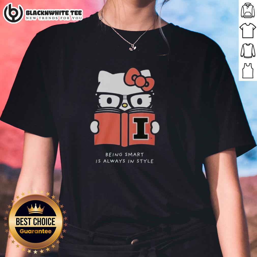 Official Dave Portnoy Illinois Hello Kitty Being Smart Is Always In Style Shirt - Image 3