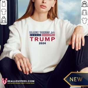 Alternative view of Black Voice For Trump 2024 American Flag Shirt