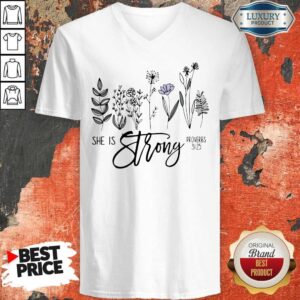 Alternative view of Top She Is Strong Flowers Shirt