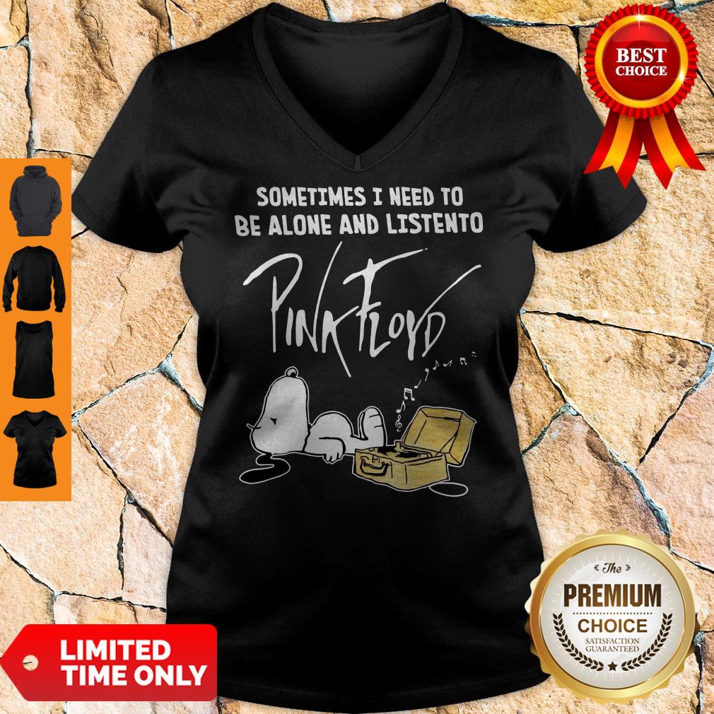 Pretty Snoopy Sometimes I Need To Be Alone And Listen To Pink Floyd Shirt - Image 2