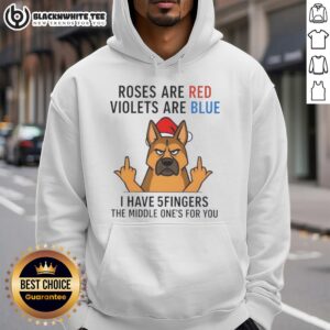 Alternative view of Nice Dog Roses Are Red Violets Are Blue I Have 5 Fingers The Middle One's For You T-Shirt
