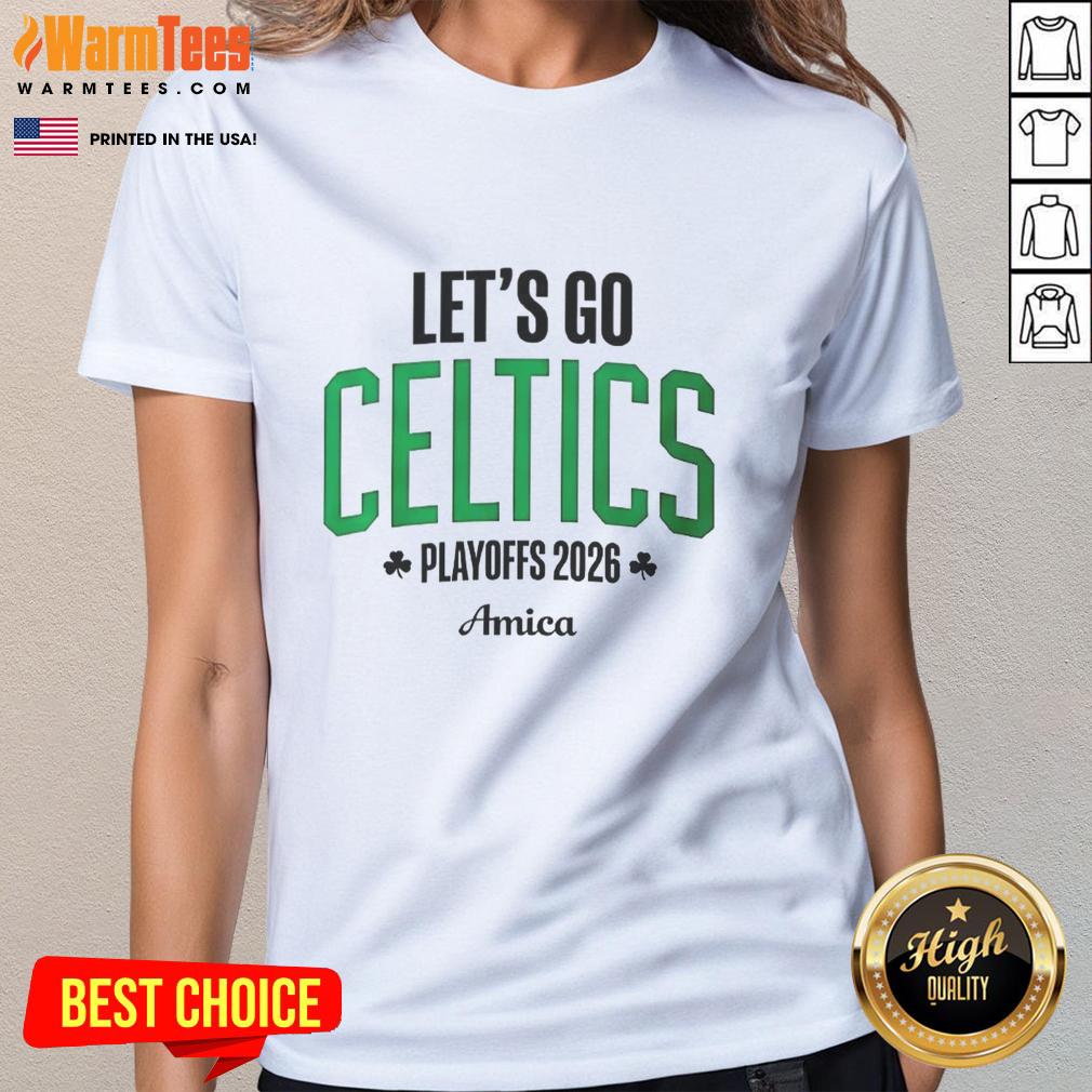 Nice Let's Go Boston Celtics Playoffs 2026 Amica T-Shirt - Image 3