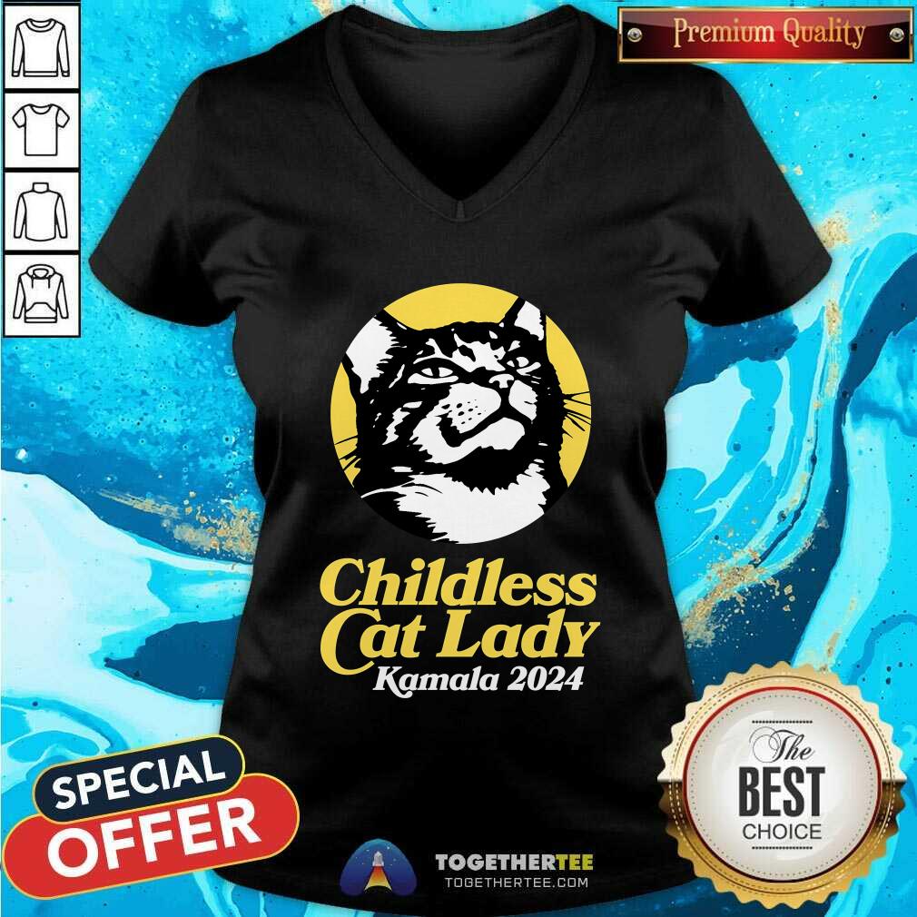 Awesome Less Cat Lady For Kamala 2024 Retro T-Shirt - Image 3