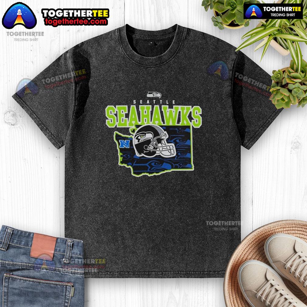 Nice Seattle Seahawks Evergreen State Gameday Helmet And Map T-Shirt - Image 6