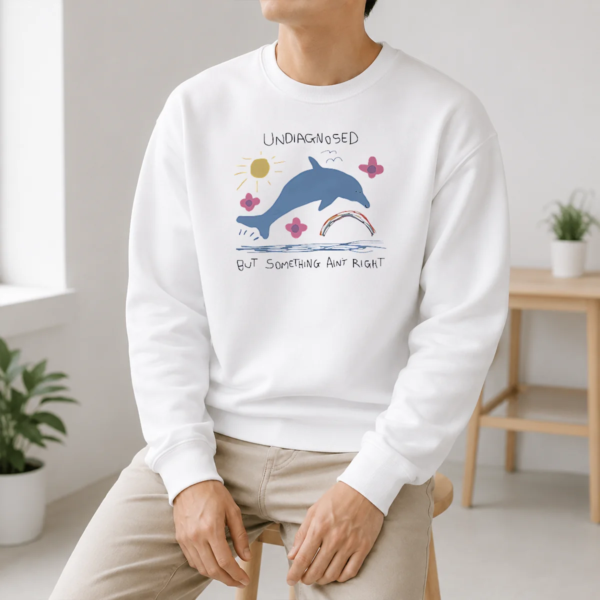 Happy Funny Dolphin Jumping Undiagnosed But Something Ain't Right Shirt - Image 6