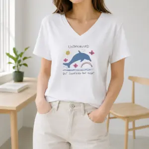 Alternative view of Happy Funny Dolphin Jumping Undiagnosed But Something Ain't Right Shirt