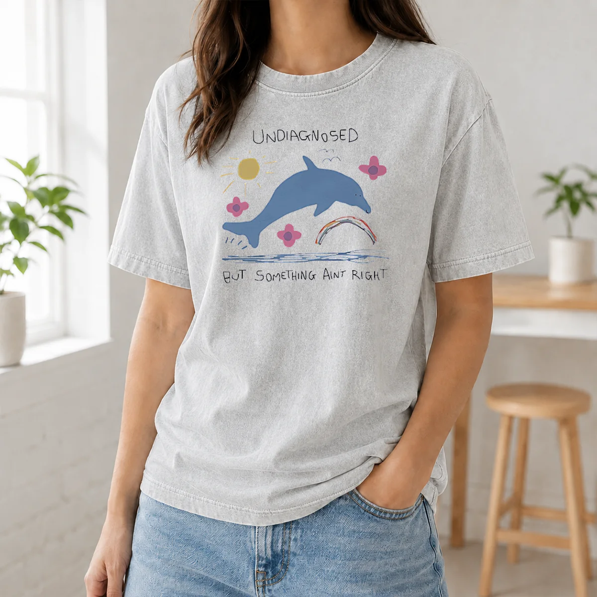 Happy Funny Dolphin Jumping Undiagnosed But Something Ain't Right Shirt - Image 8