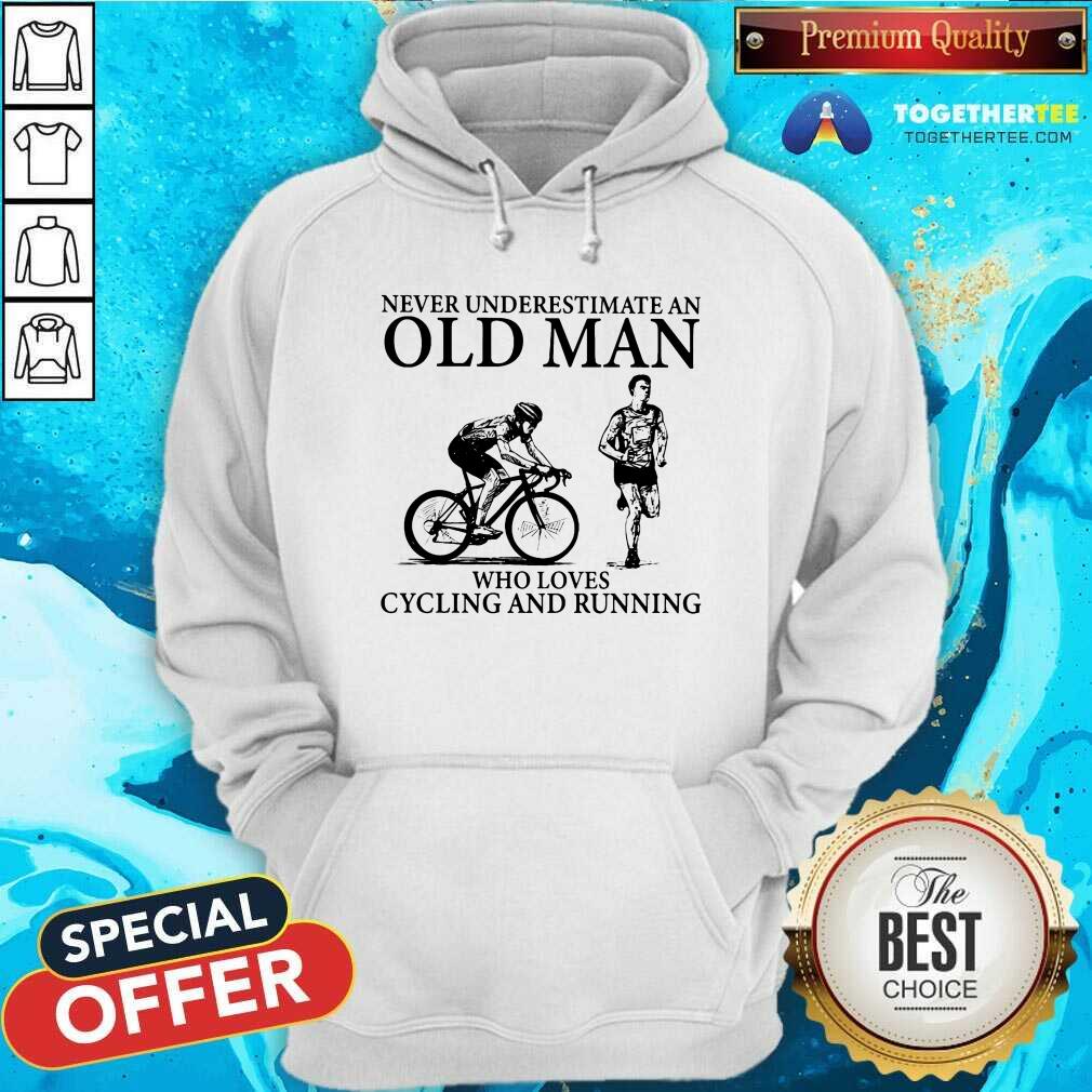 An Old Man Who Loves Cycling And Running Shirt - Image 5