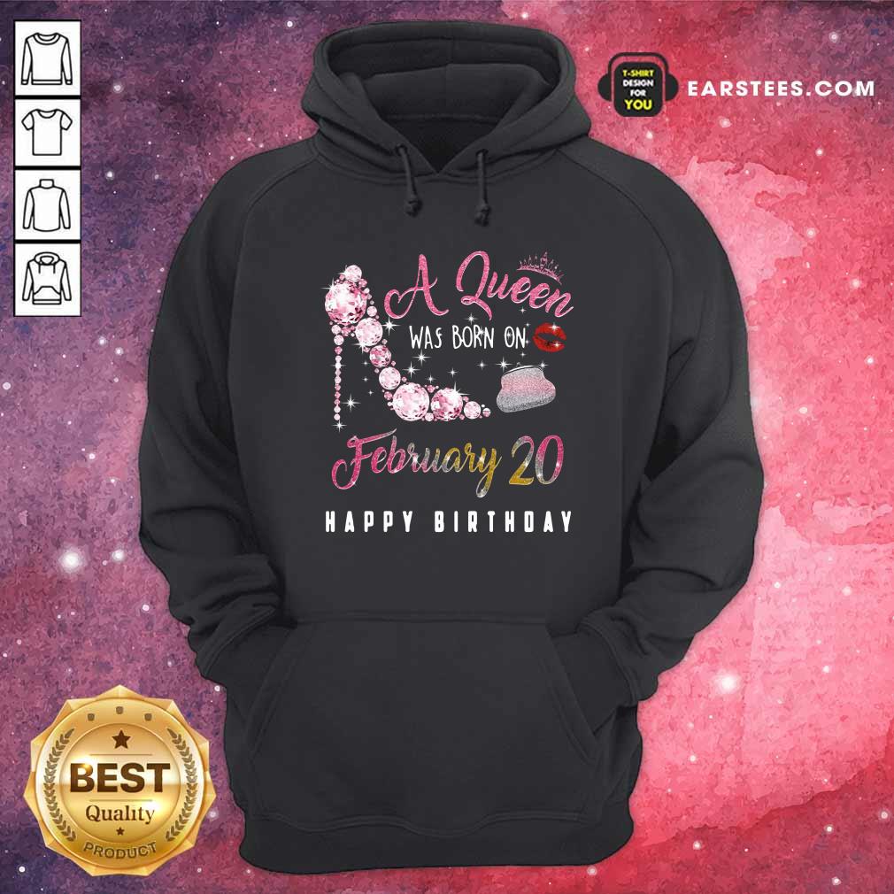 Premium A Queen Was Born On February 20 Happy Birthday Shirt - Image 2