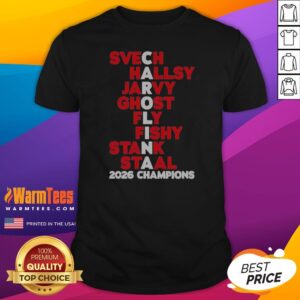 Premium Svech Hallsy Jarvy Ghost Fly Fishy Stank Staal 2026 Champions NHL Shirt