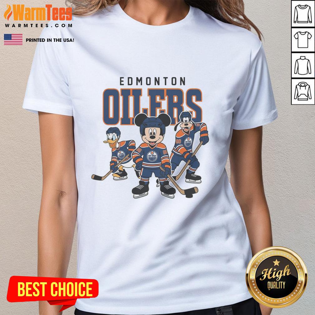 Pretty Edmonton Oilers Disney Team Ice Hockey T-Shirt - Image 3