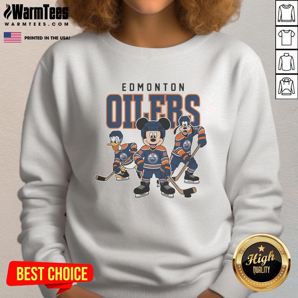 Pretty Edmonton Oilers Disney Team Ice Hockey T-Shirt - Image 5