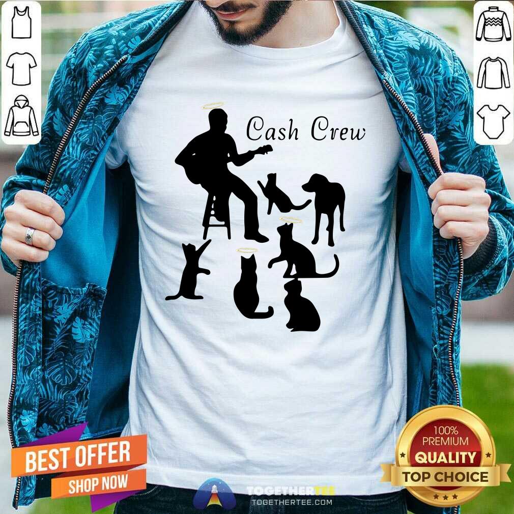 Funny Man Play Guitar And Cat Cash Crew Shirt
