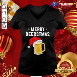 Alternative view of Happy Christmas Beer Merry Beerstmas Drinking Team Squad Ale Party Shirt