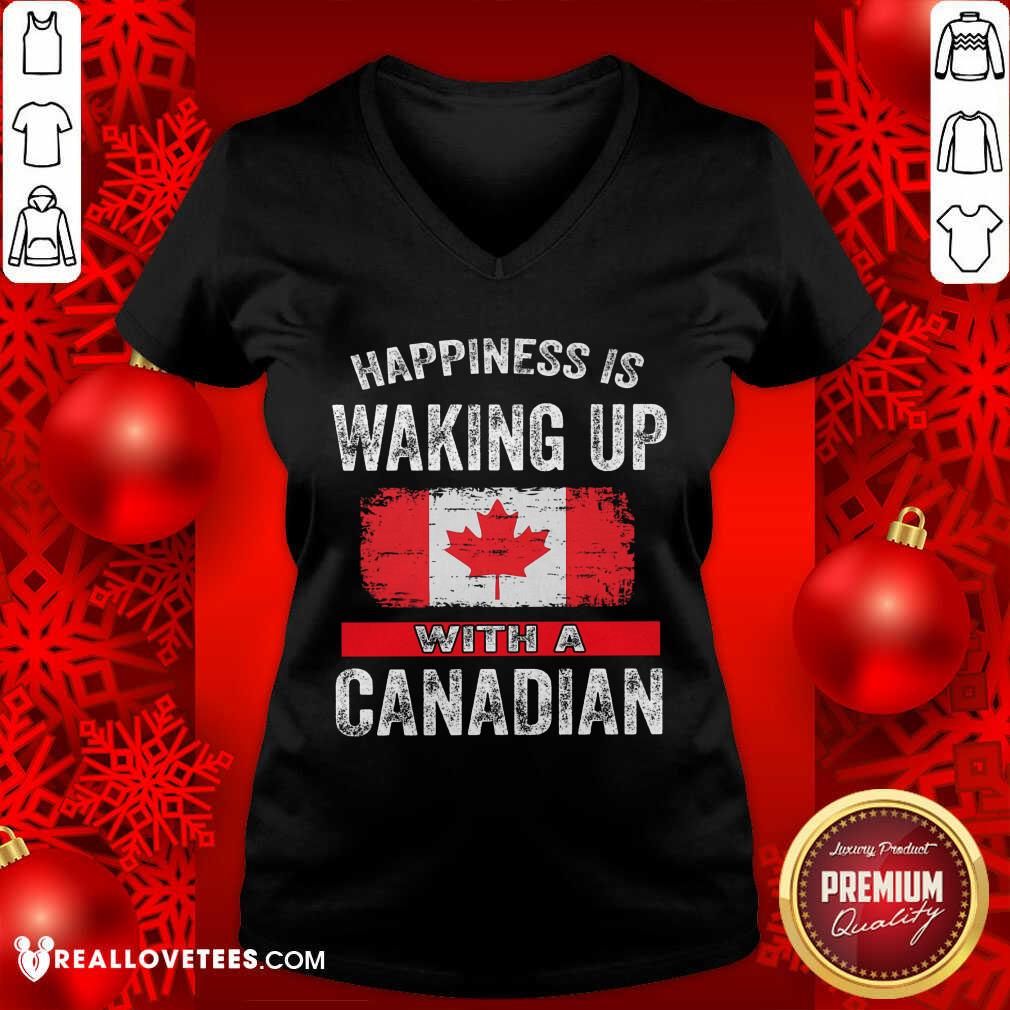 Happiness Is Waking Up With A Canadian Flag Shirt - Image 3