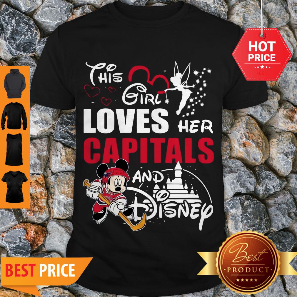 Lovely This Girl Love Her Washington Capitals And Mickey Disney Shirt