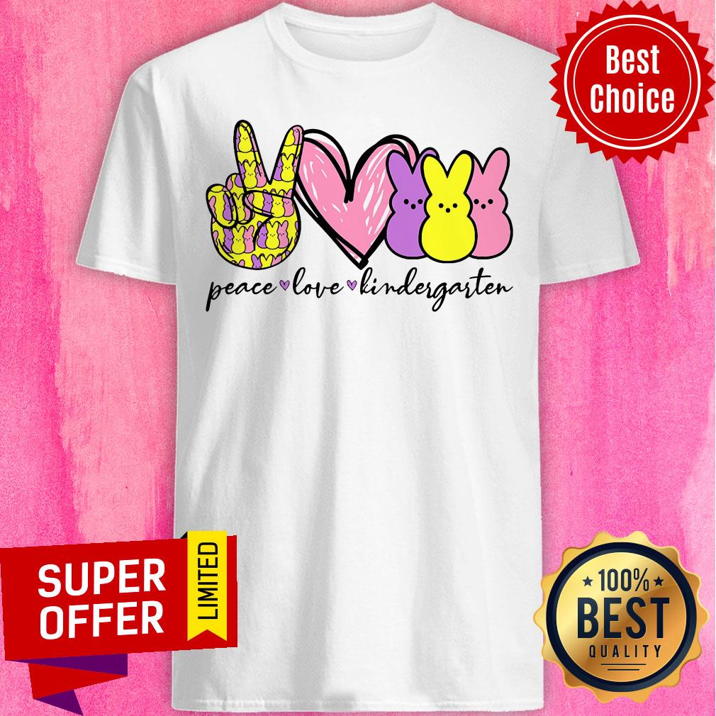 Official Peace Love Kindergarten Teacher Shirt