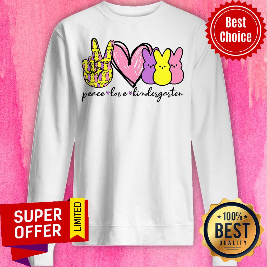 Official Peace Love Kindergarten Teacher Shirt - Image 4
