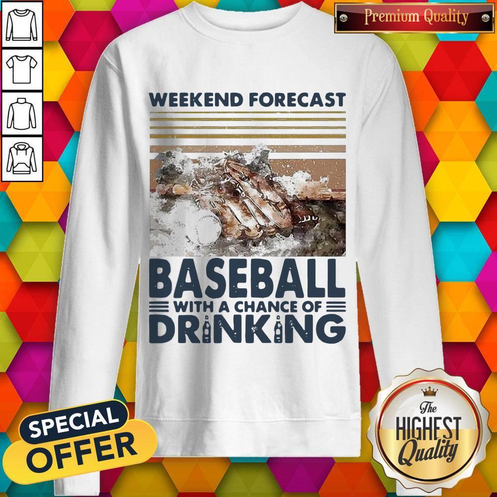 Weekend Forecast Baseball With A Chance Of Drinking Shirt - Image 4