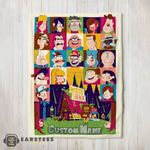 Good Gravity Falls Mystery Shack Characters Collage Blanket Fleece Customized Blanket