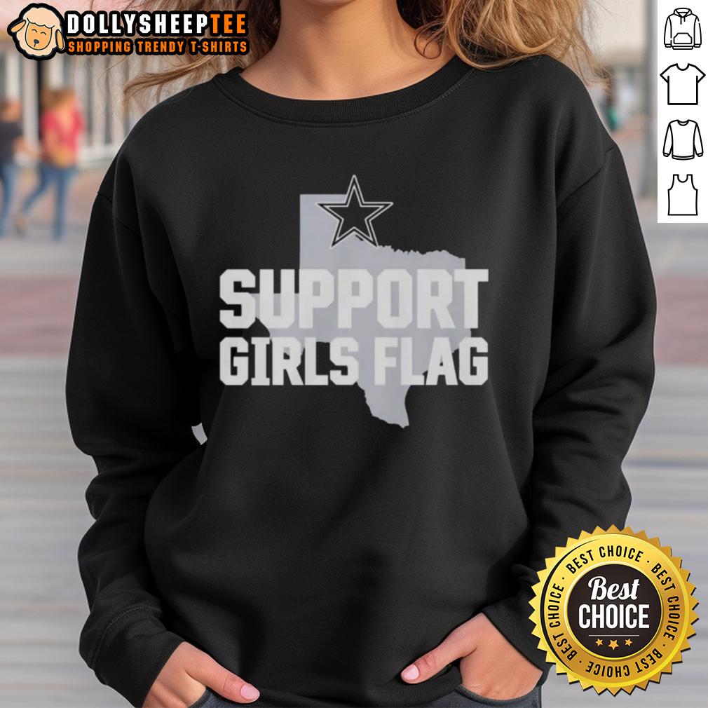 Awesome Dallas Cowboys Support Girls Flag T-Shirt - Image 5