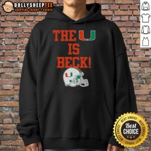 Alternative view of Awesome Miami Hurricanes Football The U Is Beck Helmet T-Shirt