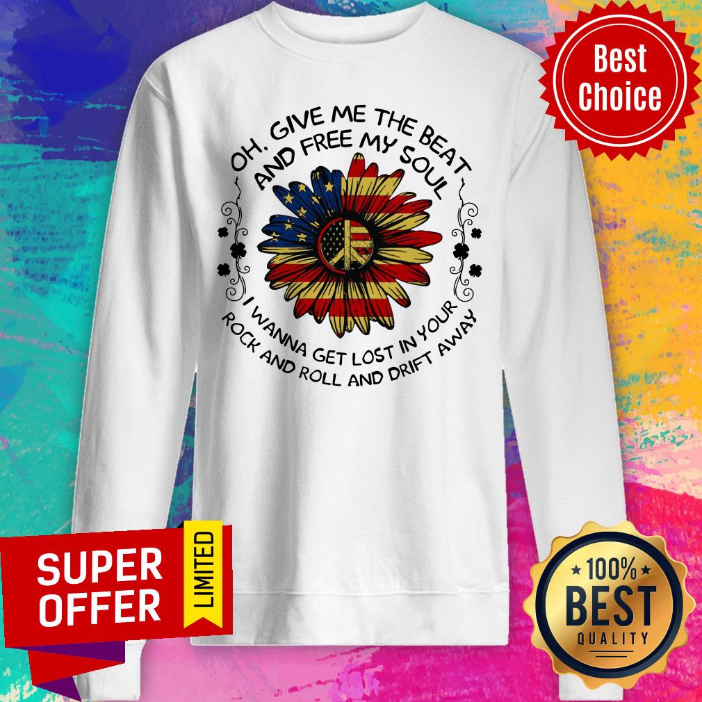 Sunflower USA Flag Oh Give Me The Beat Shirt - Image 4