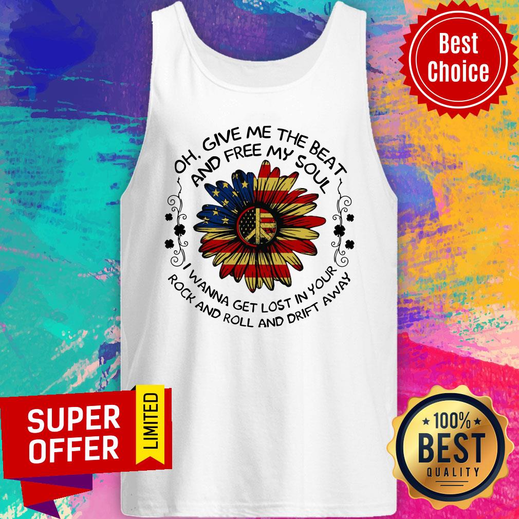 Sunflower USA Flag Oh Give Me The Beat Shirt - Image 3