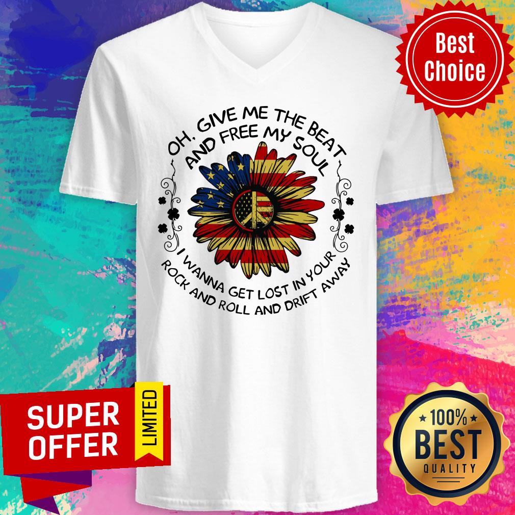 Sunflower USA Flag Oh Give Me The Beat Shirt - Image 2