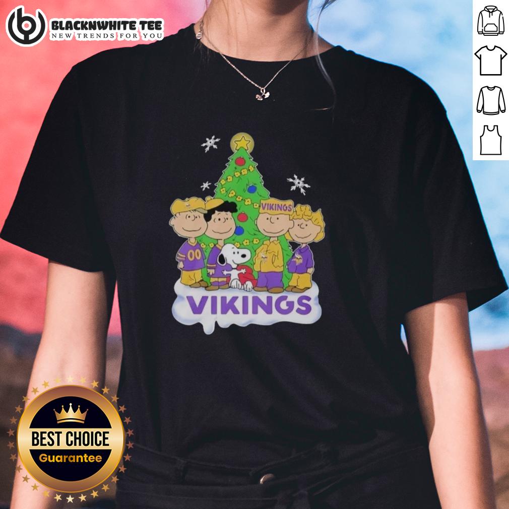 Awesome Peanuts Characters X Minnesota Vikings Chrismas T-Shirt - Image 3
