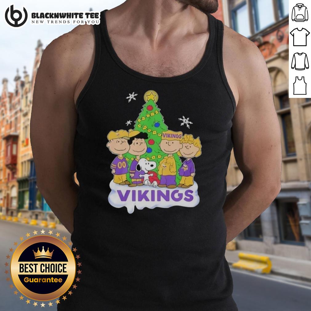 Awesome Peanuts Characters X Minnesota Vikings Chrismas T-Shirt - Image 4