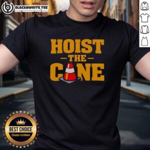 Original Hoist The Cone Bold Typography Sports Fan Graphic T-Shirt