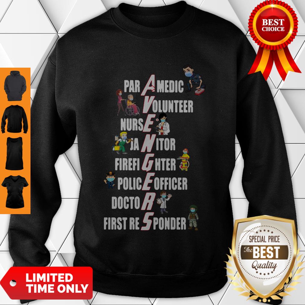 Nice Covid-19 Avengers Paramedic Volunteer Nurse Janitor Firefighter Shirt - Image 2