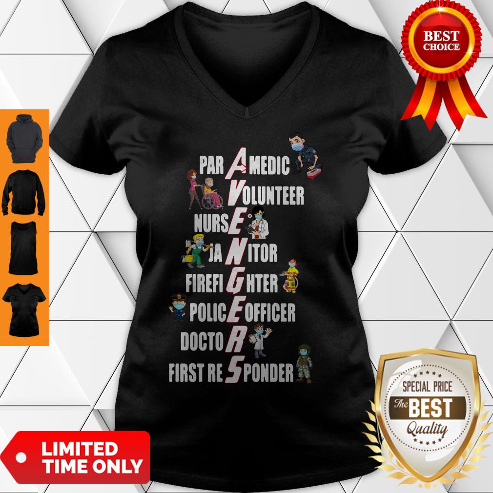 Nice Covid-19 Avengers Paramedic Volunteer Nurse Janitor Firefighter Shirt - Image 4