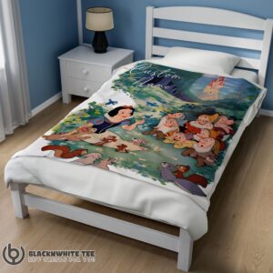 Alternative view of Perfect Happy Disney Cartoon Snow White With The Seven Dwarfs Customized Blanket