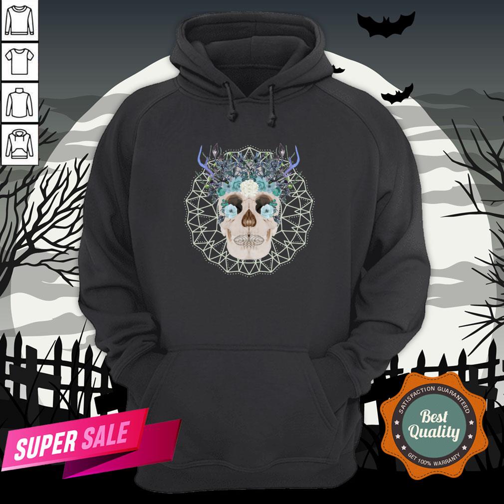 Winter Gothic Sugar Skull With Mandala Nature Flowers Skulls Day Dead Shirt - Image 5