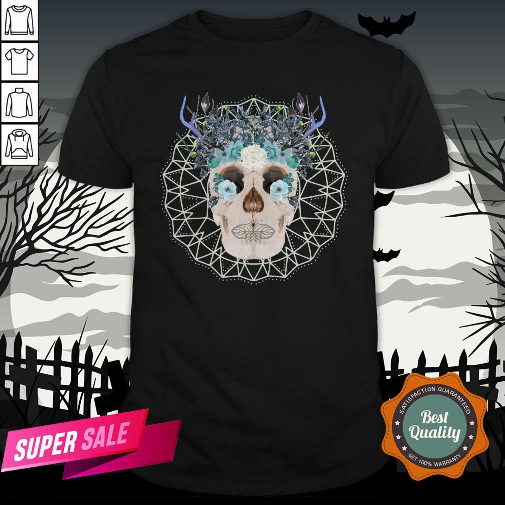 Winter Gothic Sugar Skull With Mandala Nature Flowers Skulls Day Dead Shirt