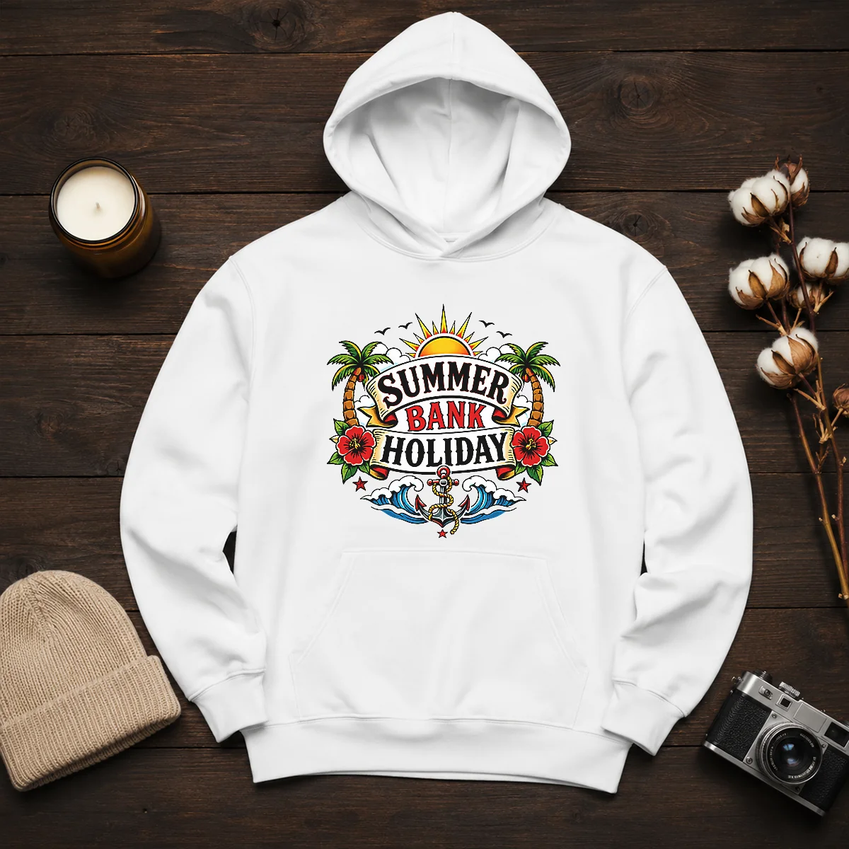 Official Traditional Tattoo Summer Bank Holiday Anchor Hibiscus Shirt - Image 6