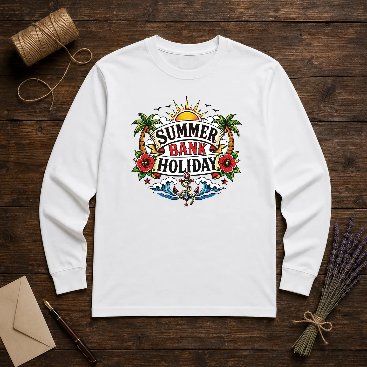 Official Traditional Tattoo Summer Bank Holiday Anchor Hibiscus Shirt - Image 5