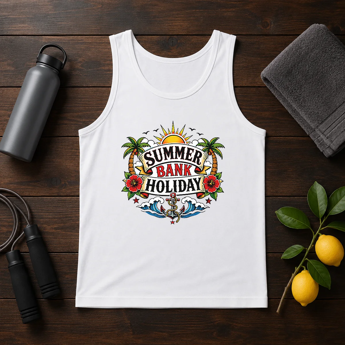 Official Traditional Tattoo Summer Bank Holiday Anchor Hibiscus Shirt - Image 3