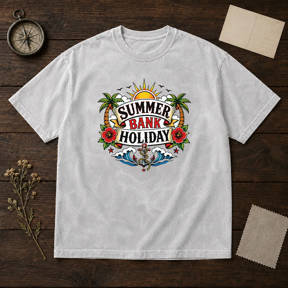 Official Traditional Tattoo Summer Bank Holiday Anchor Hibiscus Shirt - Image 8
