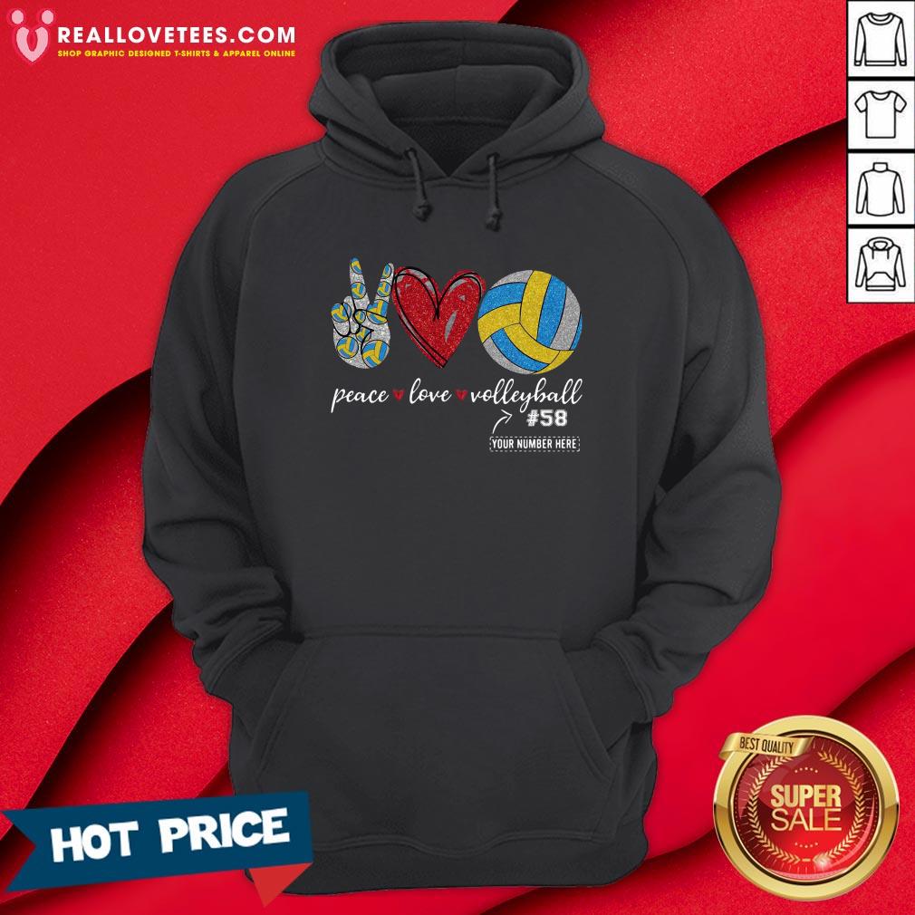 Premium Peace Love Volleyball 58 Shirt - Image 4